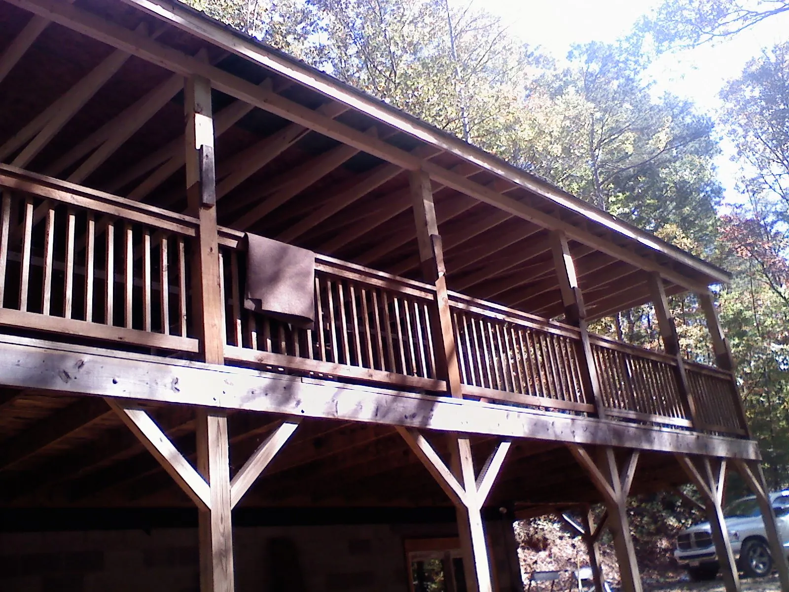 Timber framing under a new elevated porch and deck — Roof Leak Repair in Fountain by Roofing Brothers